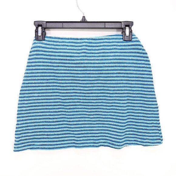 Frankies Bikinis Terry Shirt Mini Skirt Set Blue Button Up Sizes Medium Large - Picture 3 of 16